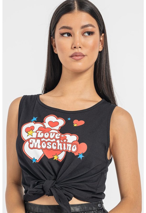 Топ с лого и дизайн на възел Love Moschino