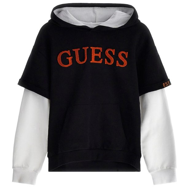 Худи с лого и контрастни ръкави GUESS JEANS