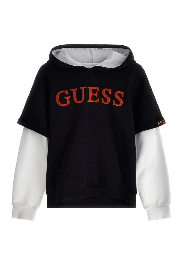 Худи с лого и контрастни ръкави GUESS JEANS