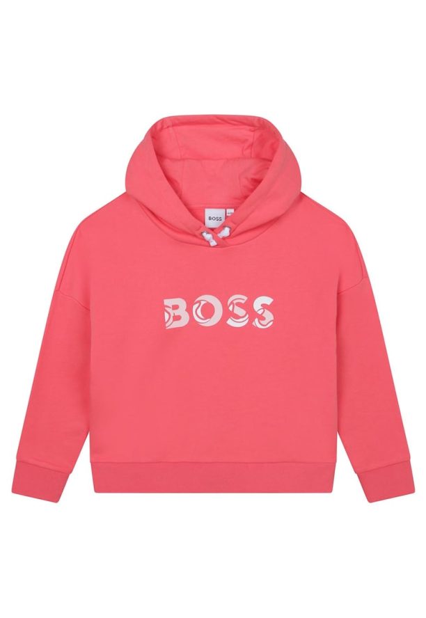 Худи с лого и паднали ръкави BOSS Kidswear