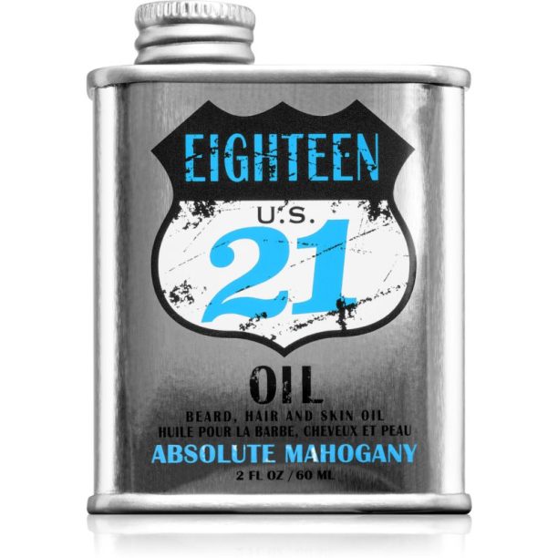 18.21 Man Made Absolute Mahogany Oil подхранващо масло за коса за зоната на лицето и брадата 60 мл.