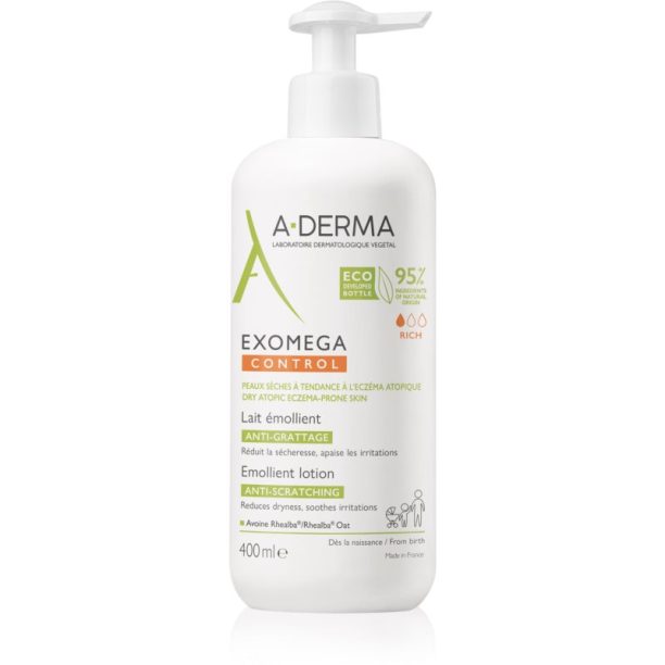 A-Derma Exomega Control тоалетно мляко за тяло против възпаление и сърбеж 400 мл.