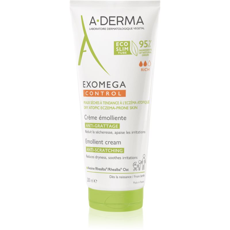 A-Derma Exomega Control Emollient Cream крем за тяло за много суха чуствителна и атопична кожа 200 мл.