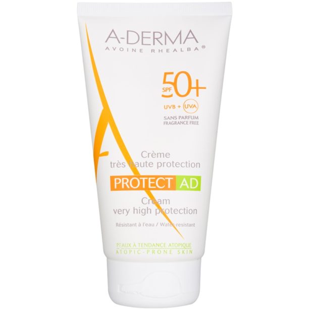 A-Derma Protect AD защитен слънцезащитен крем за атопична кожа на лицето  SPF 50+ 150 мл.