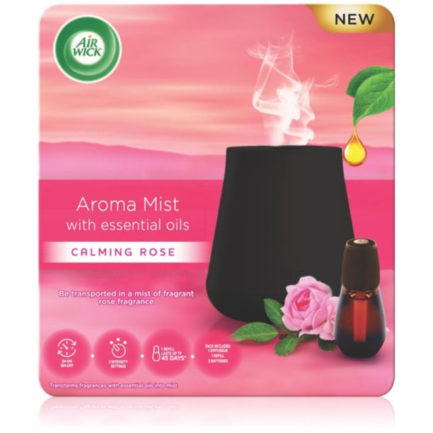 Air Wick Aroma Mist Calming Rose aроматизиращ дифузер с пълнител + батерия 20 мл. на ниска цена