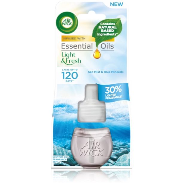 Air Wick Light & Fresh Sea Mist & Blue Minerals пълнител за арома дифузери 19 мл.