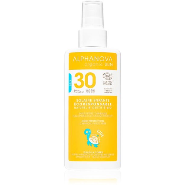 Alphanova Kids Sun детско мляко за тен SPF 30 Vanilla-Apricot Fragrance 125 гр.