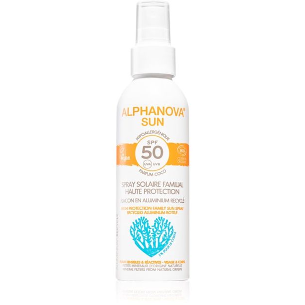 Alphanova Sun Bio слънцезащитен спрей SPF 50 150 гр.