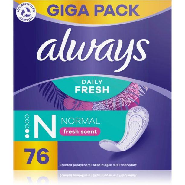 Always Daily Fresh Normal дамски превръзки парфюмиран 76 бр.