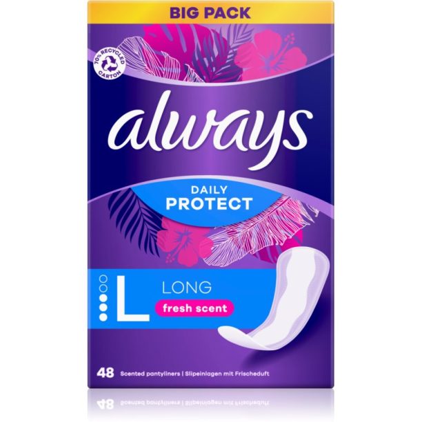 Always Daily Protect Long Fresh Scent дамски превръзки парфюмиран 48 бр. на ниска цена