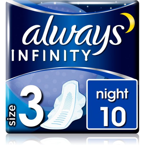 Always Infinity Night Size 3 санитарни кърпи за нощ 10 бр.