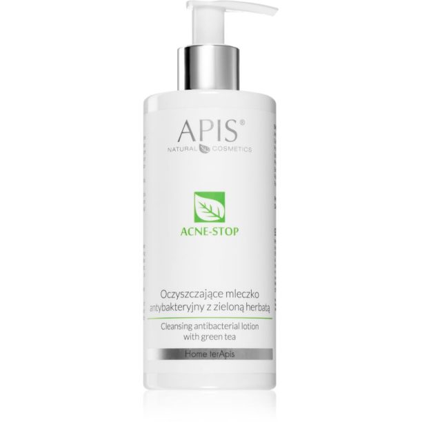 Apis Natural Cosmetics Acne-Stop Home TerApis почистващо и отстраняващо грим мляко със зелен чай 300 мл. на ниска цена