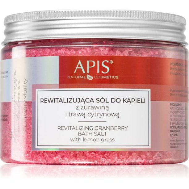 Apis Natural Cosmetics Cranberry Vitality сол за релаксираща вана с минерали от Мъртво море 650 гр. на ниска цена