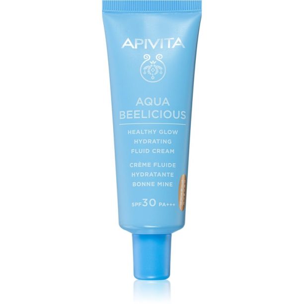 Apivita Aqua Beelicious лек тониращ флуид за озаряване на лицето SPF 30 40 мл.