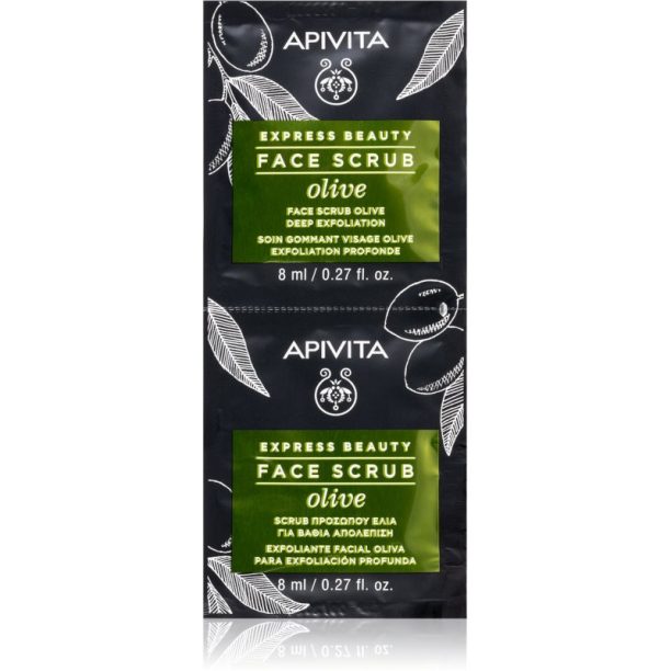 Apivita Express Beauty Olive интензивен почистващ пилинг за лице 2 x 8 мл.