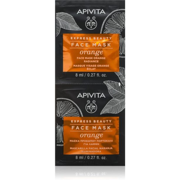 Apivita Express Beauty Orange освежаваща маска за лице 2x8 мл.