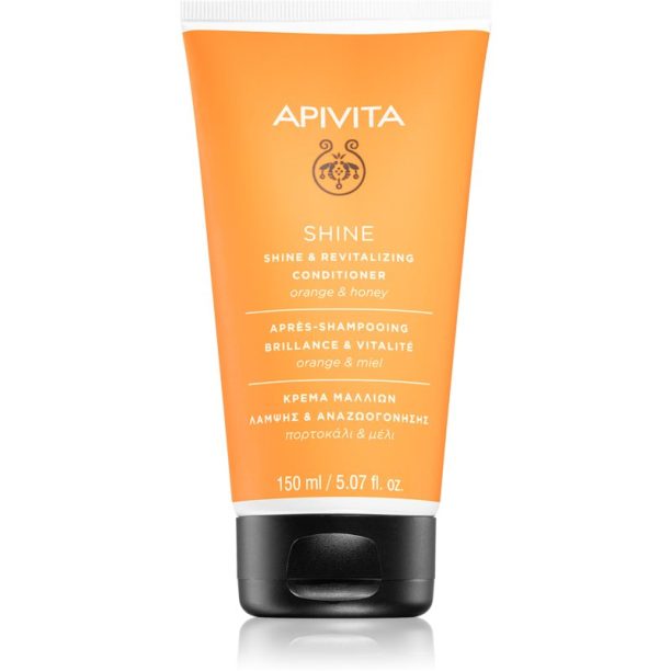 Apivita Holistic Hair Care Orange & Honey съживяващ балсам за озаряване на коса без блясък 150 мл.