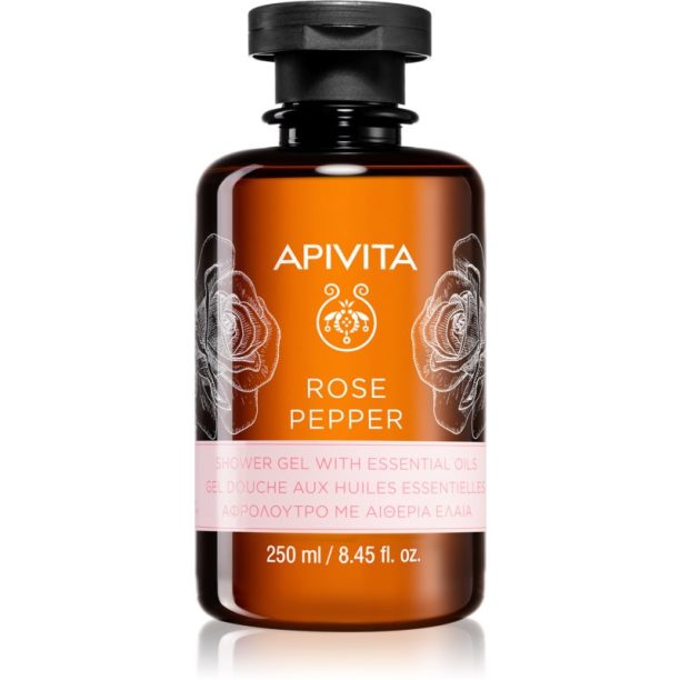 Apivita Rose Pepper душ гел  с есенциални масла 250 мл.