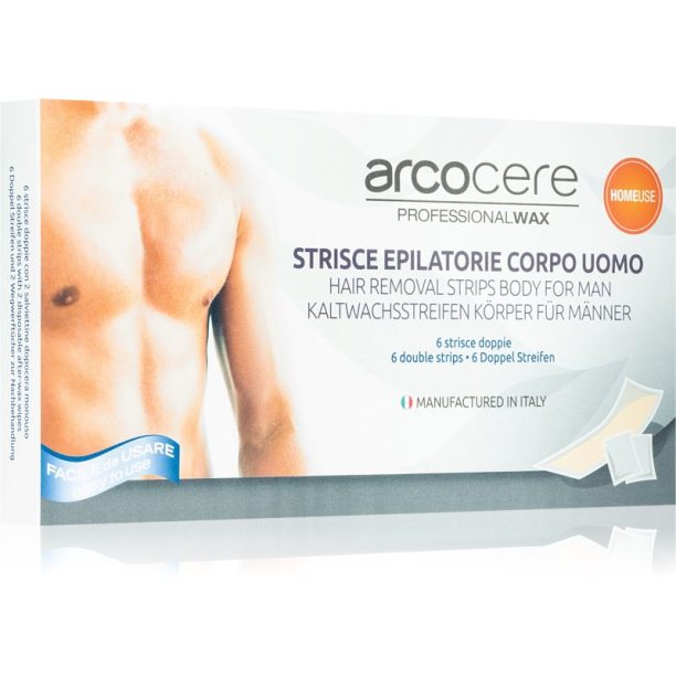 Arcocere Professional Wax Восъчни ленти за епилация за мъже 6 бр.