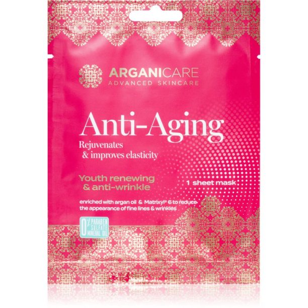 Arganicare Anti-Aging Sheet Mask платнена маска със стягащ ефект 1 бр.