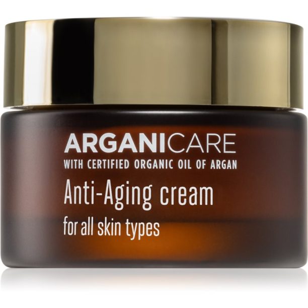 Arganicare Anti-Aging защитен крем против стареене на кожата за всички типове кожа на лицето 50 мл.