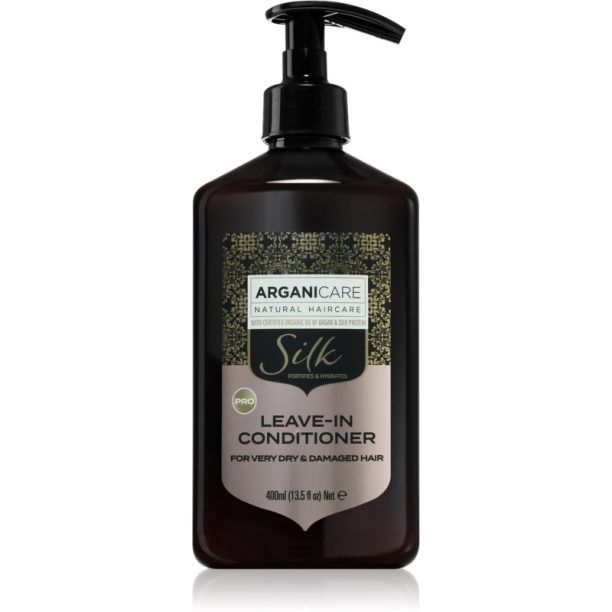 Arganicare Silk Protein Leave-In Conditioner балсам без отмиване за изключително суха и увредена коса 400 мл.