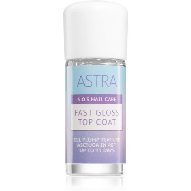 Astra Make-up S.O.S Nail Care Fast Gloss Top Coat финален лак за съвършена защита и интензивен блясък 12 мл.