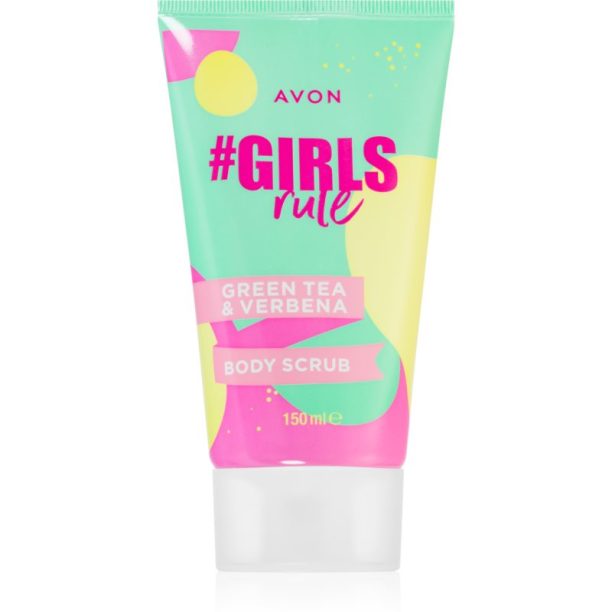 Avon #GirlsRule Green Tea & Verbena освежаващ пилинг за тяло 150 мл.