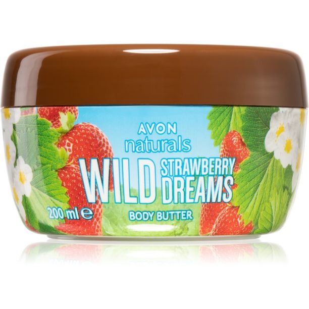 Avon Naturals Wild Strawberry Dreams подхранващо масло за тяло с аромат на ягоди 200 мл.