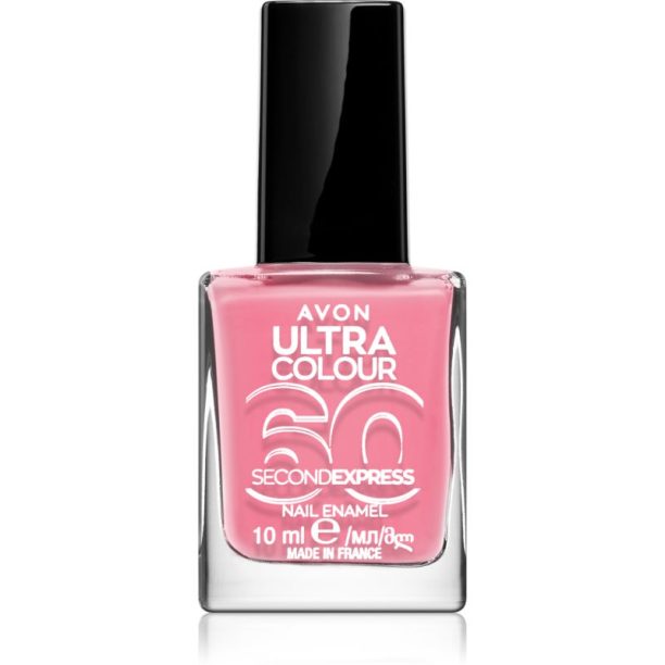 Avon Ultra Colour 60 Second Express бързозасъхващ лак за нокти цвят Bubblegum 10 мл.