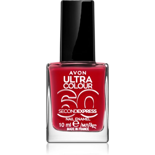 Avon Ultra Colour 60 Second Express бързозасъхващ лак за нокти цвят Lightening Red 10 мл.