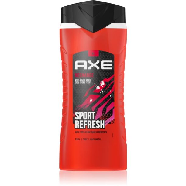 Axe Recharge Arctic Mint & Cool Spices освежаващ душ гел 3 в 1 400 мл. на ниска цена