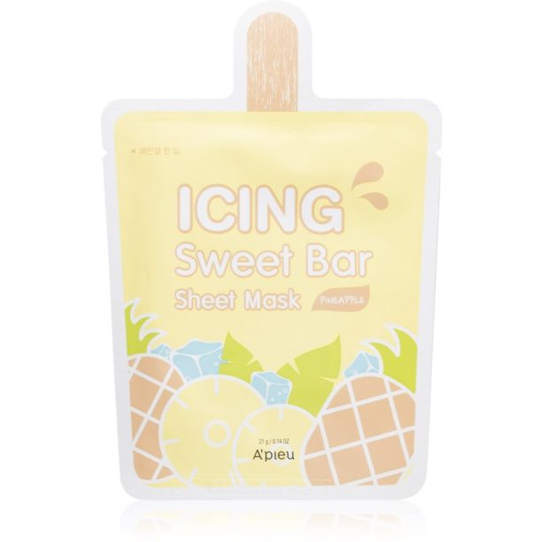 A´pieu Icing Sweet Bar Mask Pineapple платнена маска с освежаващ ефект 21 гр.