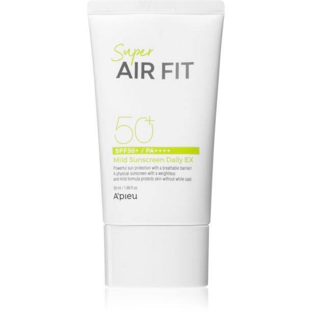 A´pieu Super Air Fit Daily Ex минерален слънцезащитен флуид за лице SPF 50+ 50 мл.