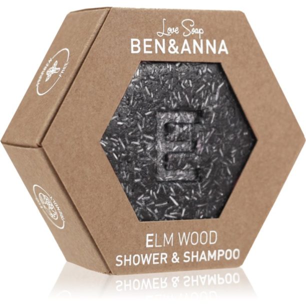 BEN&ANNA Love Soap Shower & Shampoo твърд шампоан и душ гел 2 в 1 Elm Wood 60 гр. на ниска цена