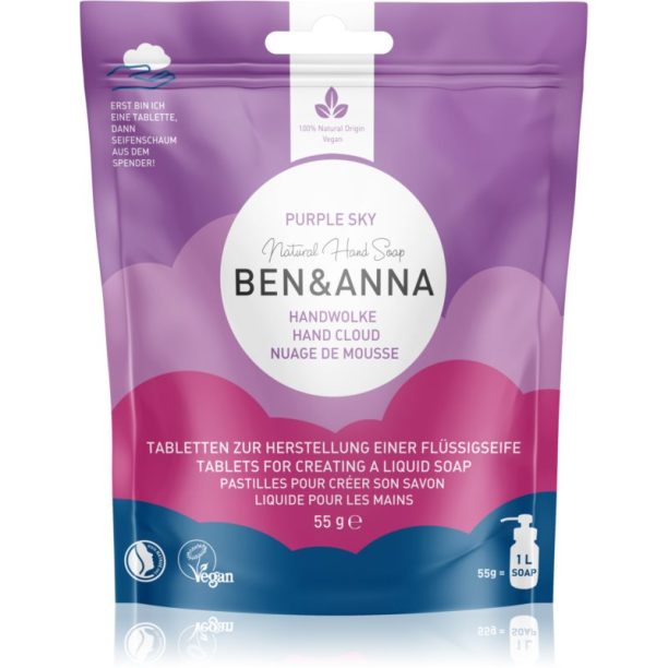 BEN&ANNA Natural Hand Soap течен сапун за ръце на таблетки Purple Sky 55 гр.