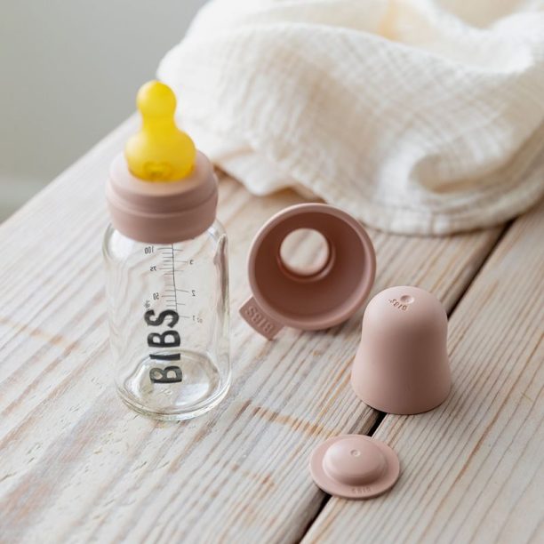 BIBS Baby Glass Bottle 110 ml бебешко шише Blush 110 мл. на ниска цена