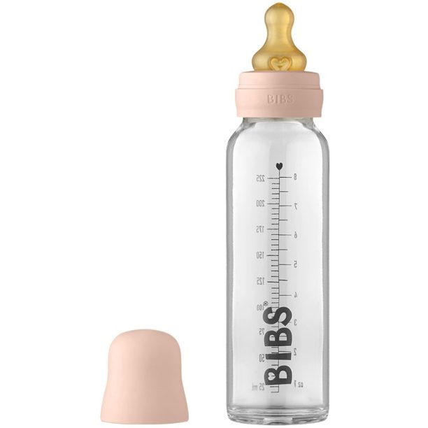 BIBS Baby Glass Bottle 225 ml бебешко шише Blush 225 мл.