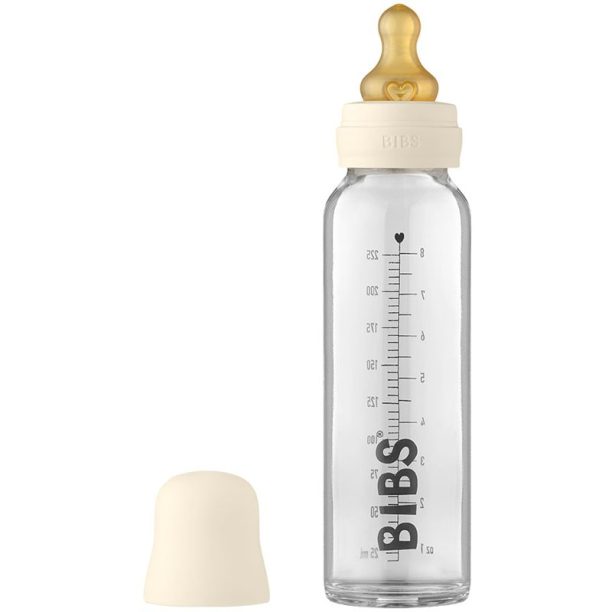 BIBS Baby Glass Bottle 225 ml бебешко шише Ivory 225 мл.