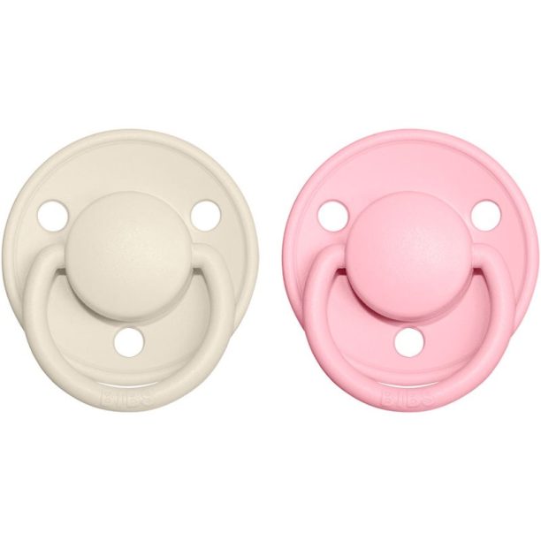 BIBS De Lux Natural Rubber Size 2: 6+ months биберон Ivory / Baby Pink 2 бр.