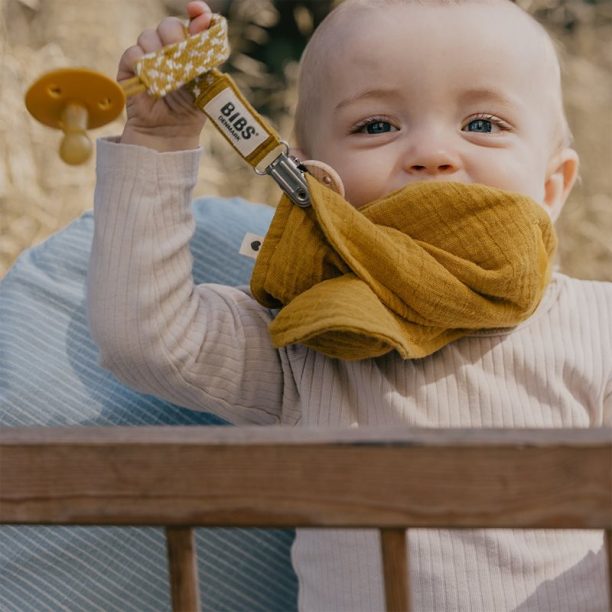 BIBS Paci Braid клипс за биберон Mustard / Ivory / Cloud 1 бр. на ниска цена