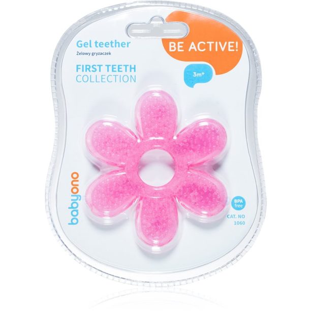 BabyOno Be Active Gel Teether гризалка Flower Pink 1 бр.