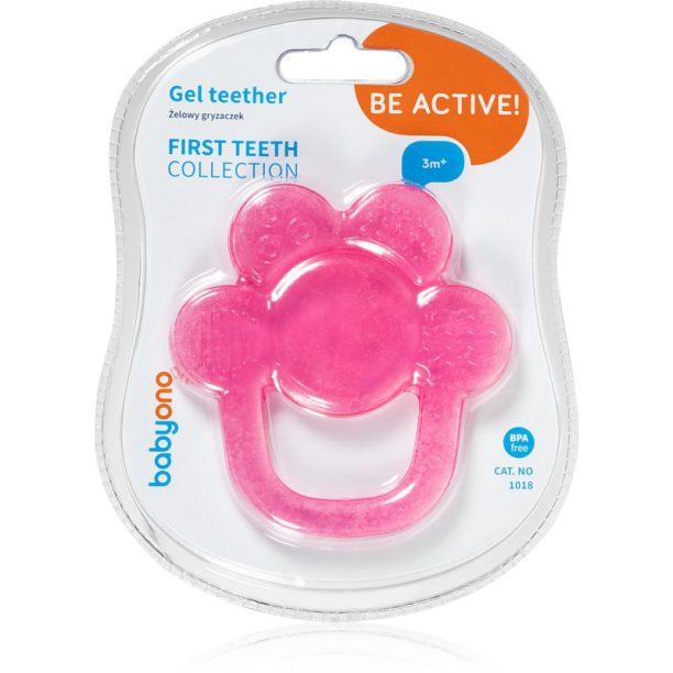 BabyOno Be Active Gel Teether гризалка Pink Flower 1 бр.