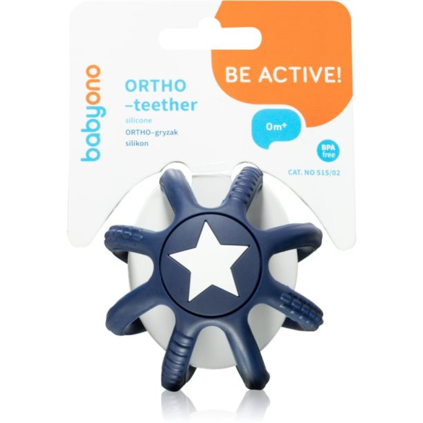 BabyOno Be Active Ortho гризалка за деца от раждането им Blue 1 бр.