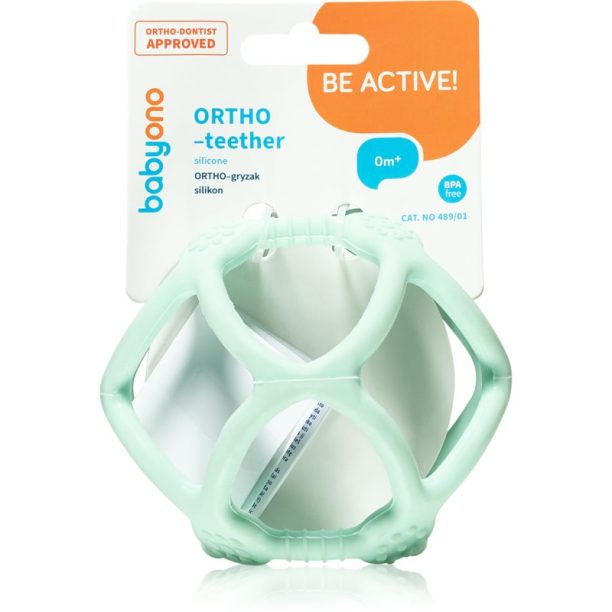 BabyOno Be Active Ortho гризалка не съдържа BPA 0 m+ mint 1 бр.