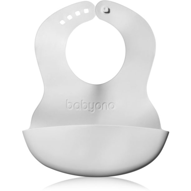 BabyOno Be Active Soft Bib with Adjustable Lock лигавник Grey 6 m+ 1 бр.