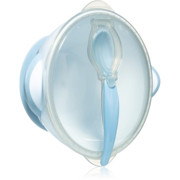 BabyOno Be Active Suction Bowl with Spoon комплект за хранене за деца Blue 6 m+ 2 бр.