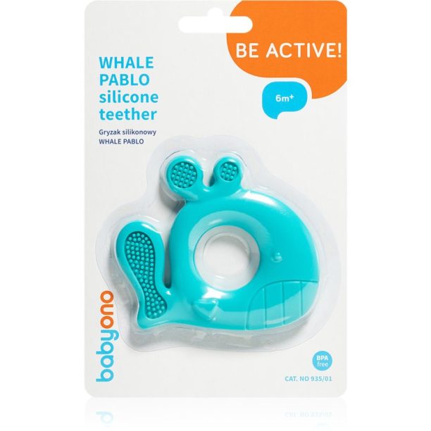 BabyOno Be Active гризалка 6m+ Whale Pablo Blue 1 бр.