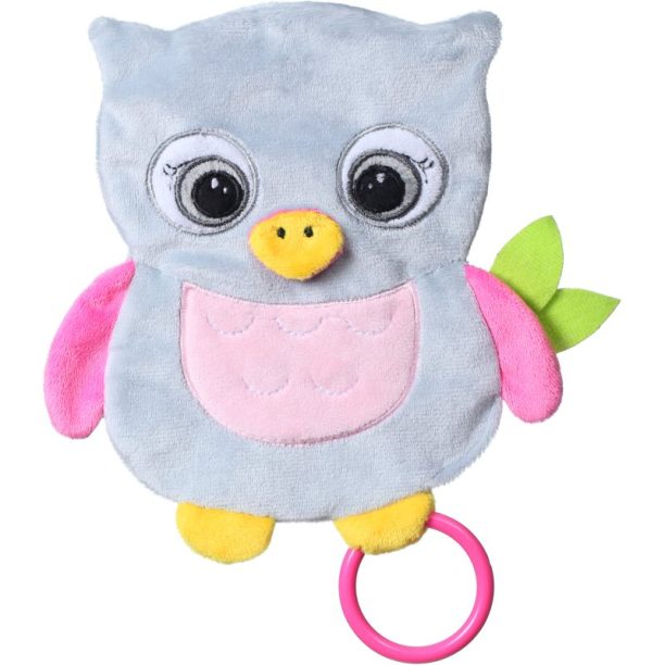 BabyOno Have Fun Cuddly Toy for Babies мека играчка домашен любимец с гризалка Owl Celeste 1 бр.