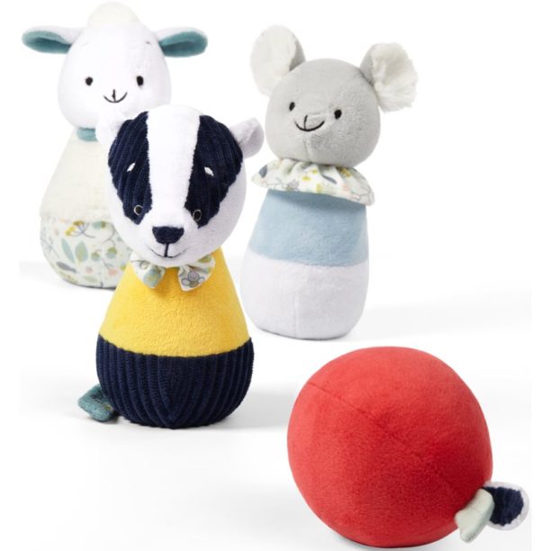 BabyOno Have Fun Plush Bowling Pins подаръчен комплект за деца от раждането им Badger Edmund and Friends